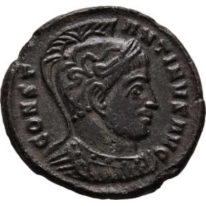 Constantinus I., 307 - 337, AE3, Rv:VIRTVS.EXERCIT.VOT.XX., standarta a dva