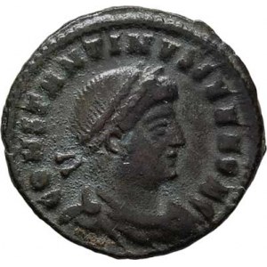 Constantinus II. - jako césar, 317 - 337, AE3/4, Rv:GLORIA.EXERCITVS., vojáci a standarta,