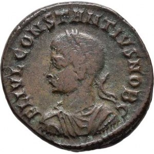 Constantius II. - jako césar, 324 - 337, AE3, Rv:PROVIDENTIAE.CAESS., tábor. brána, hvězda,