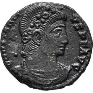Constantius II., 337 - 361, AE4, Rv:GLORIA.EXERCITVS., vojáci a 1 standarta,