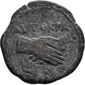 Claudius, Egypt, Alexandria, AE Obol, 20mm, rok 10 (= 49/50), spojené ruce, nápis,
