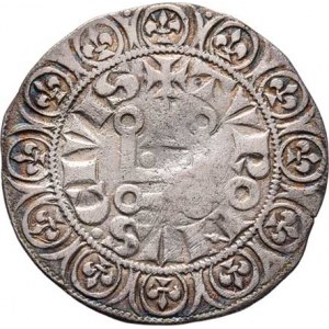 Francie, Ludvík IX. Svatý, 1226 - 1270, Tourský groš b.l., Kříž, dvojitý opis / styliz. hrad,