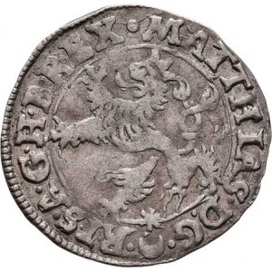 Matyáš II., 1612 - 1619, Bílý groš 1617, Praha-Hübmer, J.2b, MKČ.514, 1.352g,