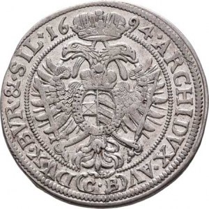 Leopold I., 1657 - 1705, XV Krejcar 1694 CB, Břeh-Brettschneider, Höll.94.1.5,