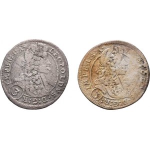 Leopold I., 1657 - 1705, 3 Krejcar 1700 GE, 1704 GE, oba Praha-Egerer,