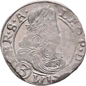 Leopold I., 1657 - 1705, 3 Krejcar 1681 CK, K.Hora-Krahe, Nech.297, MKČ.1454,