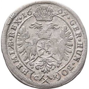 Leopold I., 1657 - 1705, 3 Krejcar 1697 CK, K.Hora-Krahe, Nech.316, MKČ.1460,