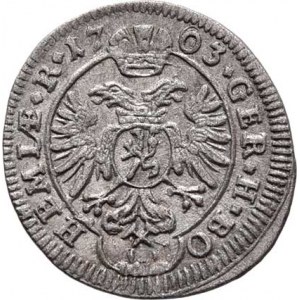 Leopold I., 1657 - 1705, Krejcar 1703 BW, K.Hora-Wohnsiedler, MKČ.1472,