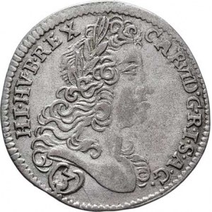 Karel VI., 1711 - 1740, 3 Krejcar 1721 FS, Praha-Scharff, J.11c, MKČ.1836,