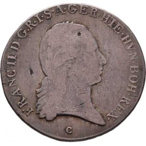 František II., 1792 - 1835, 1/2 Tolar křížový 1797 C, Praha, 14.577g, just.,