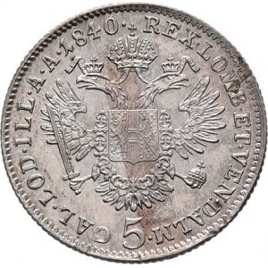 Ferdinand V., 1835 - 1848, 5 Krejcar 1840 C, Praha, 2.239g, nep.vady materiálu