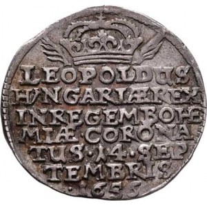 Leopold I., 1657 - 1705, Střední jeton na korunovaci v Praze 14.11.1656 -