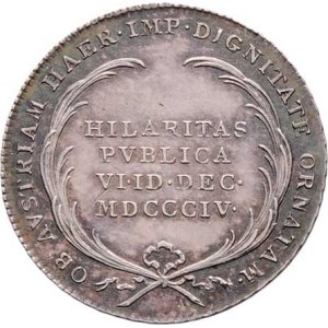 František II., 1792 - 1835, Menší jeton na vyhl. Rakouského císařství 6.12.1804 -