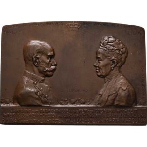 Arcivévoda Rainer a arcivévodkyně Marie Karolina, Schaefer - bronz. plaketa na zlatou svatbu 1902/1