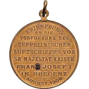 František Josef I., 1848 - 1916, Na plánov. prohlídku vzducholodi Zeppelin v Bregenzu