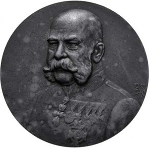 František Josef I., 1848 - 1916, Sign.BSW (cca 1915-1916) - portrét zleva / hrad