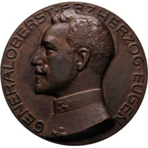 Arcivévoda Eugen - velmistr řádu, 1863 - 1954, Hellene Scholz - pamětní medaile 1915 - poprsí zleva