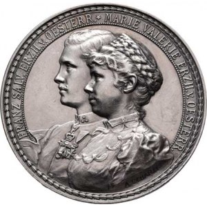 Arcivévoda František Salvator a Av. Marie Valérie, Scharff - AR medaile na svatbu v Ischlu 31.VII.1