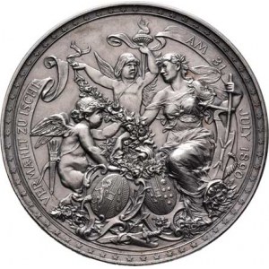 Arcivévoda František Salvator a Av. Marie Valérie, Scharff - AR medaile na svatbu v Ischlu 31.VII.1