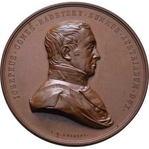 Radecký z Radče, Jan Josef Václav, 1766 - 1858, I.M.Scharff - AE medaile na italská vítězství 1849