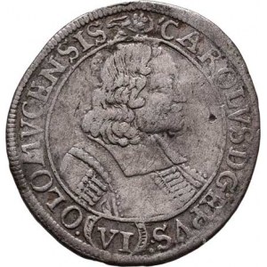 Olomouc-biskup., Karel II. Liechtenstein, 1664 - 1695, VI Krejcar 1679 SAS, S-V.351 (C1/D1), 2.780g