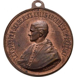 Praha-arcibisk., Lev kardinál Skrbenský, 1899 - 1917, Šantrůček - AE medailka na svaté biřmování b.