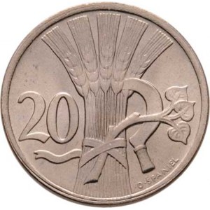 Československo 1918 - 1938, 20 Haléř 1921, KM.1 (CuNi), 3.297g