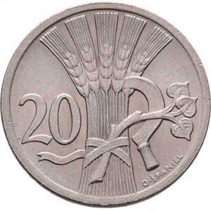Československo 1918 - 1938, 20 Haléř 1928, KM.1 (CuNi), 3.332g, pěkná patina,