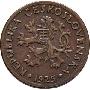 Československo 1918 - 1938, 10 Haléř 1925, KM.3 (CuZn), 1.979g, nep.rysky, pěkná