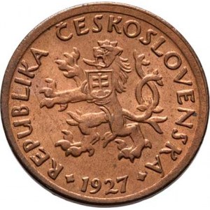 Československo 1918 - 1938, 10 Haléř 1927, KM.3 (CuZn), 2.022g