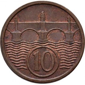 Československo 1918 - 1938, 10 Haléř 1932, KM.3 (CuZn), 1.993g, skvrnky, patina