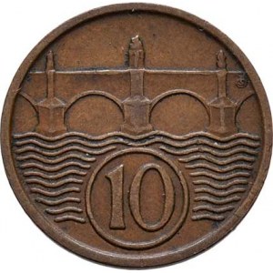 Československo 1918 - 1938, 10 Haléř 1933, KM.3 (CuZn), 1.993g, nep.hr., pěkná