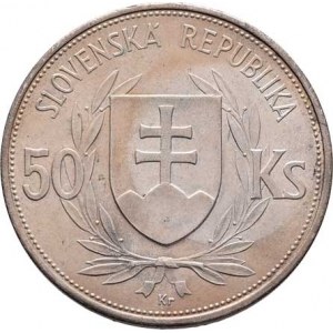 Slovenská republika, 1939 - 1945, 50 Koruna 1944, KM.10 (Ag700), 16.461g, nep.hr.,