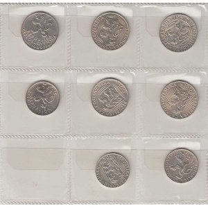 Československo 1945 - 1953, Kompletní soubor pamětních mincí 1947 - 1951 :