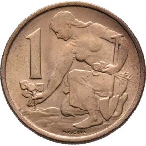 Československo 1953 - 1960, 1 Koruna 1960, KM.46 (bronz), 3.885g, nep.hr.,