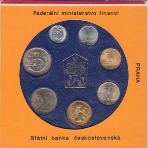 Sady oběhových mincí, Ročník 1989 - v etui, poškozený přebal 7ks