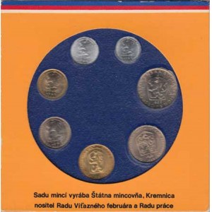 Sady oběhových mincí, Ročník 1989 - v etui, poškozený přebal 7ks