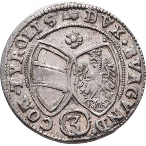 Arcivévoda Ferdinand Karel, 1632 - 1662, 3 Krejcar 1641, Hall, M-A.139, 1.505g, nep.nedor.,