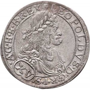 Leopold I., 1657 - 1705, XV Krejcar 1664 CA, Vídeň-Cetto, Höll.64.3.3,