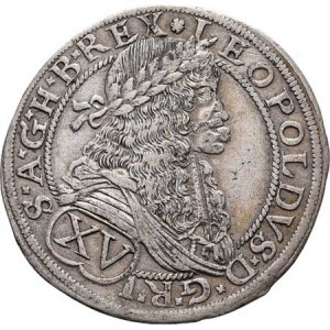 Leopold I., 1657 - 1705, XV Krejcar 1675 zn.*, Vídeň-Faber, Höll.75.1.1a,