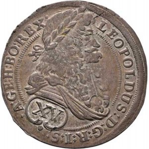 Leopold I., 1657 - 1705, XV Krejcar 1696 bz, Vídeň-Mittermayer, Höll.96.1.1,