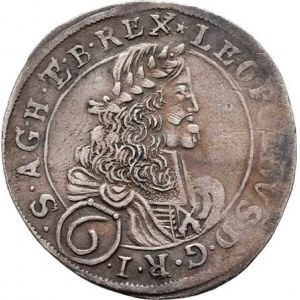 Leopold I., 1657 - 1705, 6 Krejcar 1673, Sv.Vít-Strauss, Nech.2569, M-A.172,