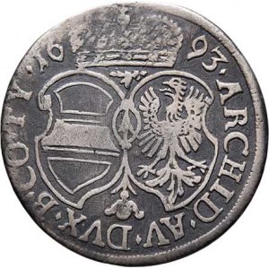 Leopold I., 1657 - 1705, 6 Krejcar 1693, Hall, Nech.2428, M-A.192, 2.491g,