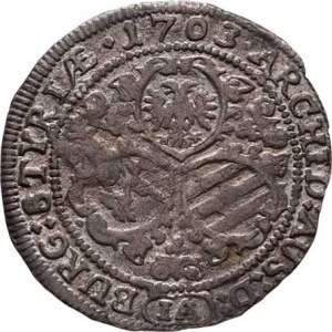 Leopold I., 1657 - 1705, 3 Krejcar 1703 IA, Štýrský Hradec-Aigmann, Nech.2241,