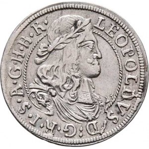 Leopold I., 1657 - 1705, 3 Krejcar 1682, Hall, Nech.2444, M-A.181, 1.397g,