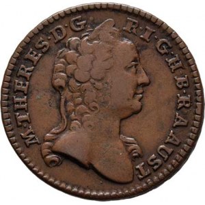 Marie Terezie, 1740 - 1780, Cu Krejcar 1760 H, Hall, N.41, M-A.261, 11.093g,