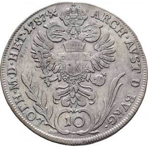 Josef II., (1765 -) 1780 - 1790, 10 Krejcar 1787 A, Vídeň, P.32, M-A.289, 3.840g,