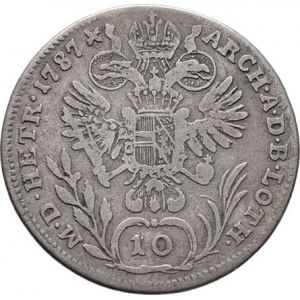 Josef II., (1765 -) 1780 - 1790, 10 Krejcar 1787 H, Günzburg, P.32, M-A.289, 3.657g,