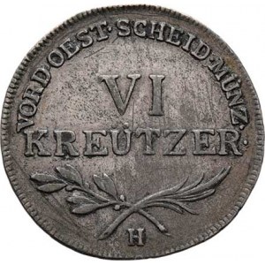 Josef II., (1765 -) 1780 - 1790, VI Krejcar 1787 H, Günzburg, P.35, M-A.289, 2.362g,