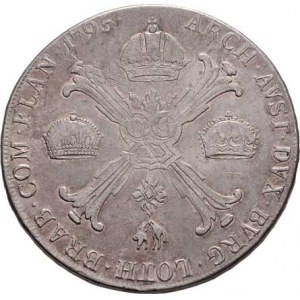 František II., 1792 - 1835, Tolar křížový 1795 A, Vídeň, 29.210g, mírně just.,